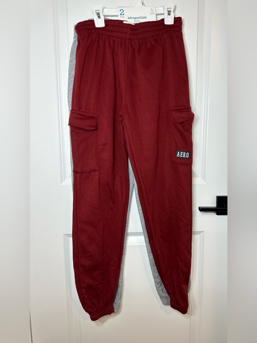 Aeropostale 2-Pack Kids Burgundy And Gray Joggers